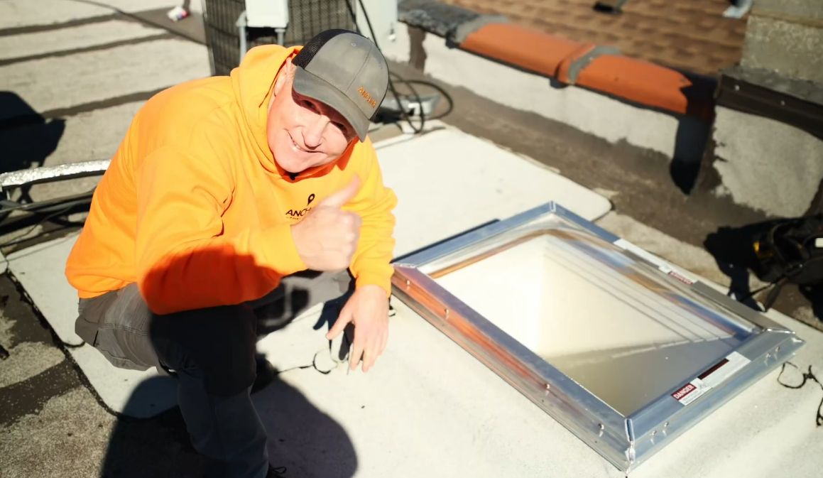 Velux Commercial Bubble Skylight Replacement on a Chicago Flat Roof